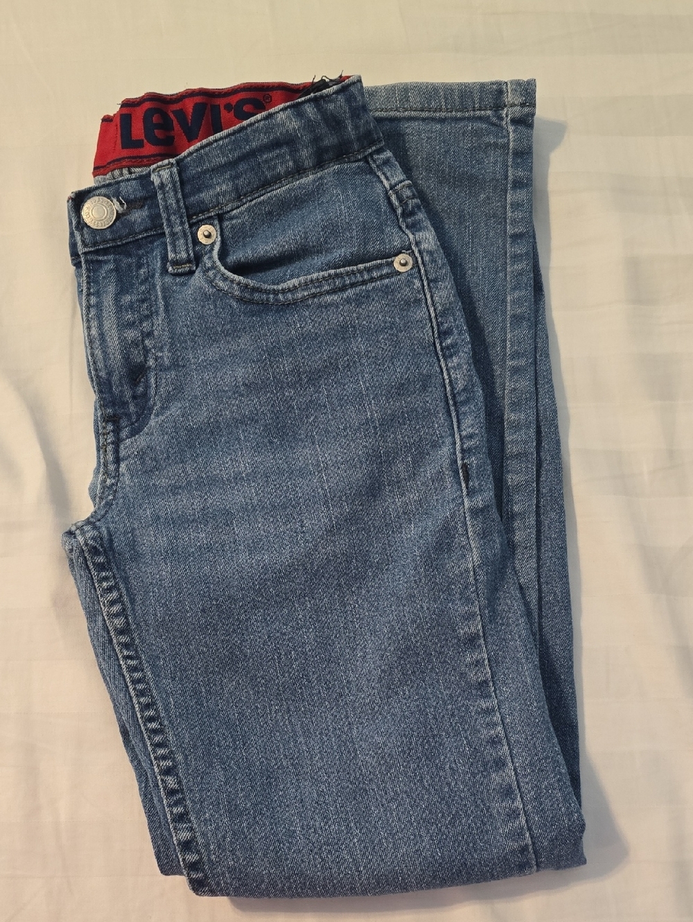 Levi's Boys Slim Striaght Jeans with Red Waistband Detail